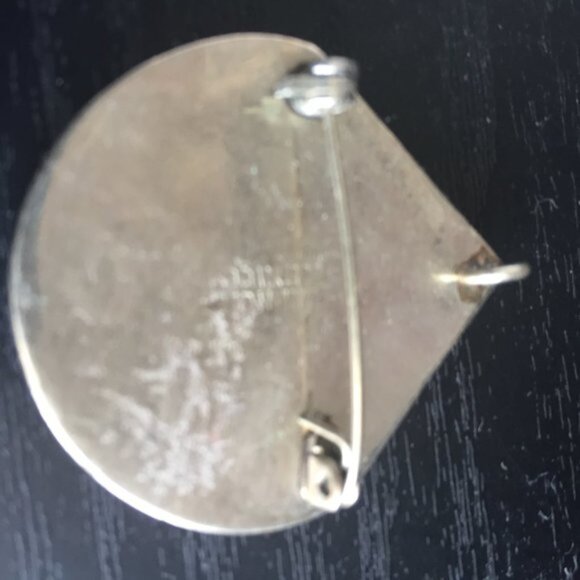 VINTAGE SILVER 925 ABALONE SHELL PENDANTBROOCH - Picture 4 of 6